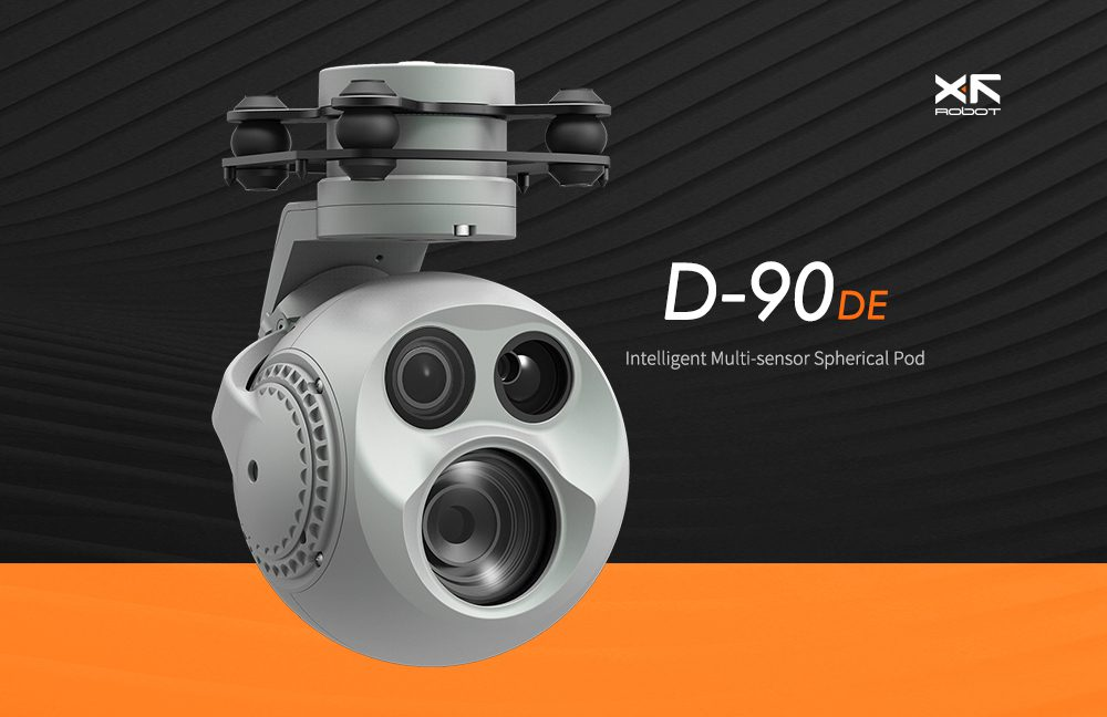D-90DE 智能三光球型吊舱：广角+变焦+测距，兼顾全局与细节